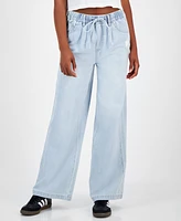 Indigo Rein Juniors' Cotton Wide-Leg Drawstring Jeans