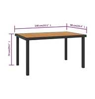 vidaXL Patio Table Brown 55.1"x35.4"x29.1" Aluminum and Wpc