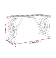 vidaXL Patio Table 45.3"x21.7"x25.6" Solid Wood Fir