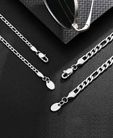 Rhona Sutton Silver Stainless Steel 5MM Figaro Chain Necklace