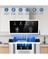 Jinjunye Nugget Ice Maker Countertop, 38LBS/Day, Self Cleaning, Soft Chewable Pellet Ice Machine, Portable Crushed Ice Makers for Home, Kitchen,Office