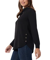 Jones New York Women's Side-Button Shirttail Top