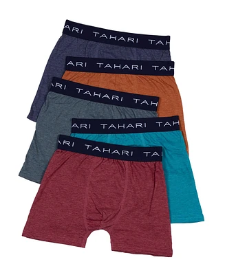 Tahari Boys 5-Pack Solid Color Cotton Boxer Briefs with Logo Waistband