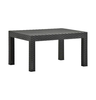 vidaXL Patio Table Anthracite 22.8"x22.8"x16.1" Pp Rattan