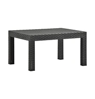 vidaXL Patio Table Anthracite 22.8"x22.8"x16.1" Pp Rattan