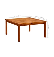 vidaXL Patio Coffee Table 33.5"x33.5"x17.7" Solid Acacia Wood