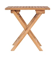 vidaXL Folding Patio Table 17.7"x17.7"x17.7" Solid Teak Wood