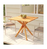 vidaXL Patio Table 33.5"x33.5"x29.5" Solid Wood Acacia