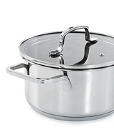BergHOFF DiNA Helix 5pc Recycled 18/10 Stainless Steel Cookware Set, Glass Lids