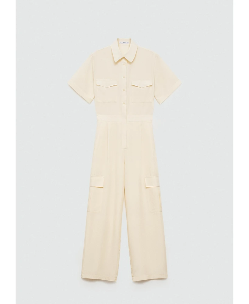 Mango Women's Lyocell Shirt Jumpsuit