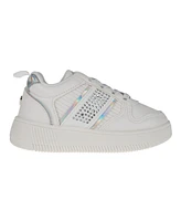 Vince Camuto Toddler Girls Elastic Laces Rhinestones Court Sneaker
