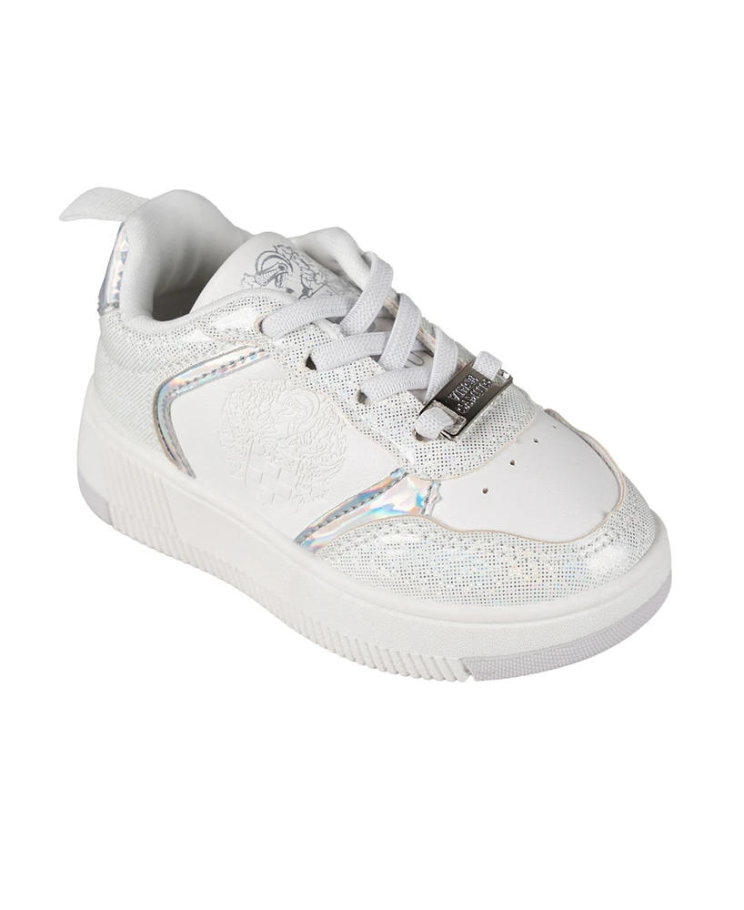 Vince Camuto Toddler Girls Court Elastic Laces Shimmer Sneaker