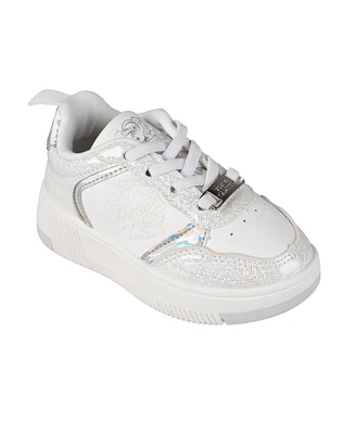 Vince Camuto Toddler Girls Court Elastic Laces Shimmer Sneaker