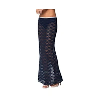 Edikted Women's Vara Sheer Lace Maxi Skirt