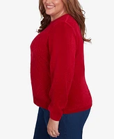 Alfred Dunner Plus Classic Chenille Pullover Sweater