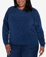 Alfred Dunner Plus Classic Chenille Pullover Sweater