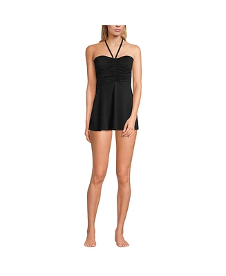 Lands' End Women's Ruched Multi-Way Mini Swim Dress Swimsuit