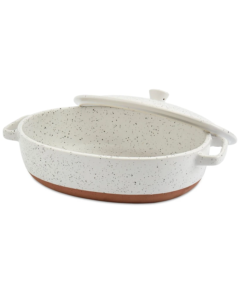 Denmark Tools for Cooks Speckled Stoneware 3.2-Qt. Oval Covered Casserole