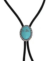 Robert Lee Morris Soho Turquoise Cabochon Leather Bolo Necklace