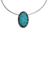 Robert Lee Morris Soho Turquoise Cabochon Pendant Wire Necklace