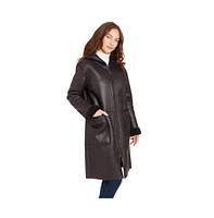 Frye Women's Mariah Reversible Faux Shearling Coat