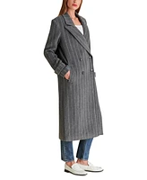 Steve Madden Women's Prince Pinstripe Double-Breasted Coat