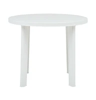 vidaXL Patio Table White 35" Plastic