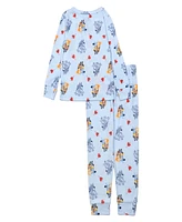 Bluey Toddler Boy Valentines Day Long Sleeve Leg Pajama, 2-Piece Set