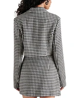 Steve Madden Women's Rupi Cropped Houndstooth Blazer