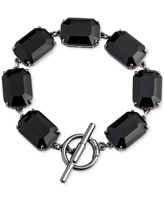 Lauren Ralph Lauren Silver-Tone Rectangle Stone Flex Bracelet