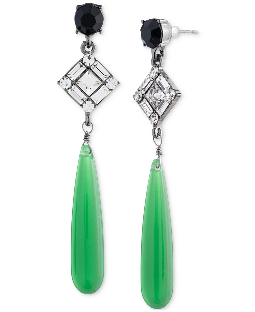 Lauren Ralph Lauren Hematite-Tone Crystal & Color Tapered Bar Linear Drop Earrings