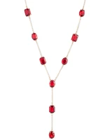 Lauren Ralph Color Crystal Lariat Necklace, 16" + 3" extender