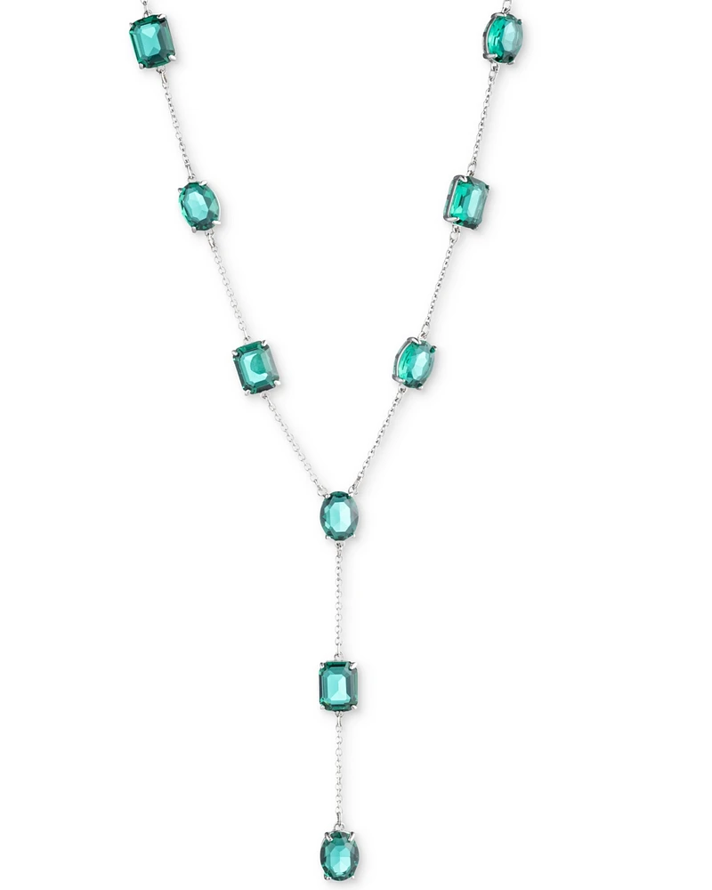 Lauren Ralph Color Crystal Lariat Necklace, 16" + 3" extender