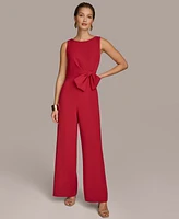 Donna Karan New York Women's Bow-Trim Straight-Leg Jumpsuit