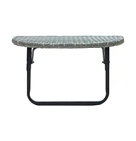 vidaXL Patio Table Gray 23.6"x23.6"x15.7" Poly Rattan