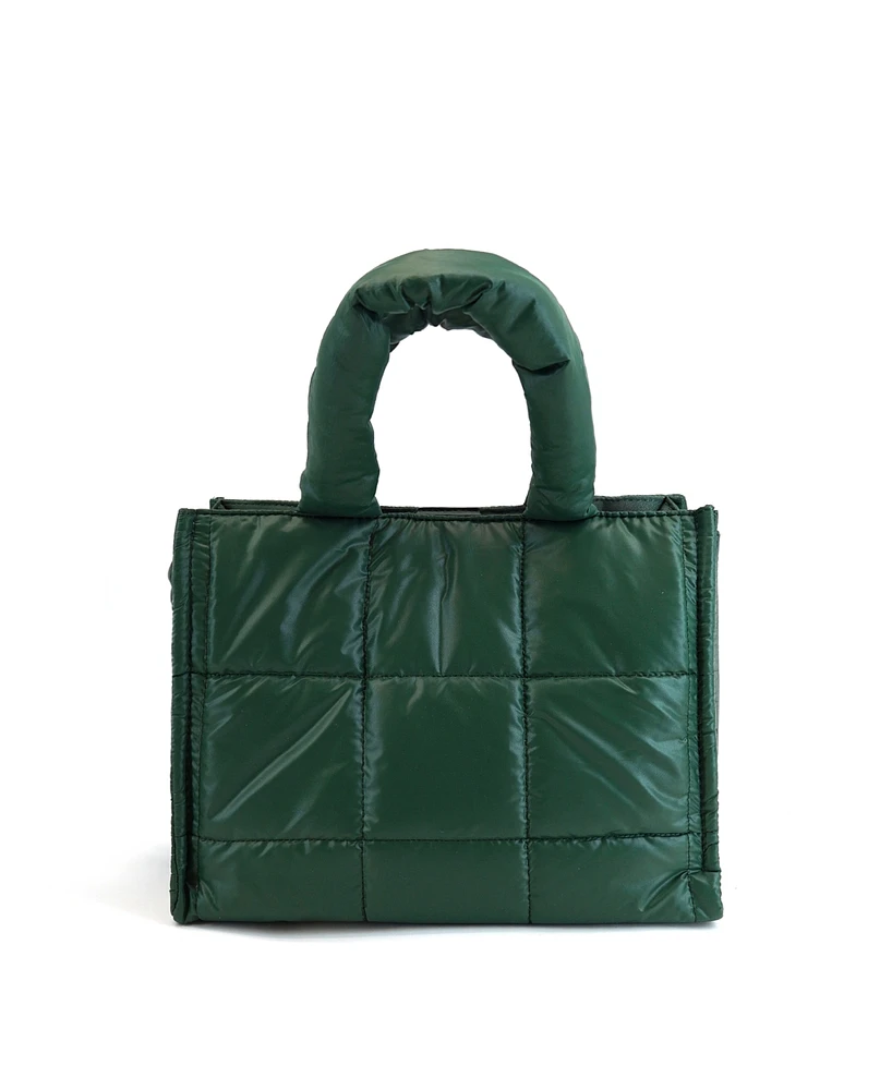 Like Dreams Evergreen Puffer Quilted Tote Bag