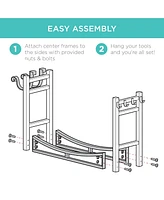 Best Choice Products 34.25in Steel Firewood Log Rack & Tool Set for Fire Pit, Fireplace w/ Kindling Holder