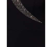 Xscape Women's High-Slit Rhinestone-Embellished Gown