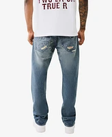 True Religion Men's Ricky Backing Mending Flap Straight Jeans