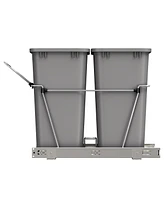 Rev-a-Shelf Double Pullout Trash Can qt. for Kitchen, Silver