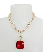 Betsey Johnson Faux Stone Jingle Bell Bling Christmas Stone Gem Pendant Necklace