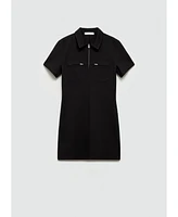 Mango Women's Pockets Detail Polo-Neck Dress