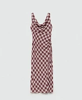 Mango Women's Check-Print Midi-Dress