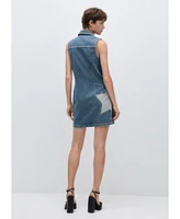 Mango Women's Star Denim Dress