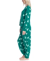 Ocean Pacific Women's Printed Waffle-Knit Pajama Set