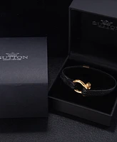 Rhona Sutton Screw Lock Gold Buckle Stainless Steel Bracelet