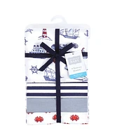 Hudson Baby Cotton Poly Flannel Receiving Blankets, Lighthouse, One Size