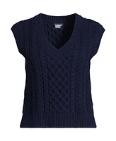 Lands' End Women's Cable Vest Sweater