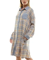 Roudelain Women's Printed Collared Long-Sleeve Sleepshirt