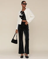 Avec Les Filles Women's Cropped Bow-Front Jacket